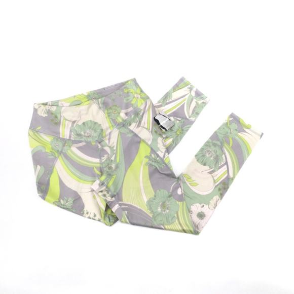FREE PEOPLE Movement Wave Crush Leggings Lime Green Grey Activewear Size S NWT - Picture 3 of 12